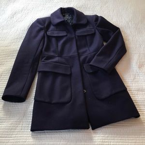 Aubergine tailored wool coat